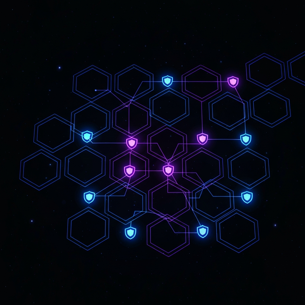 AI Reliability Engineering — interconnected agent nodes with security shields