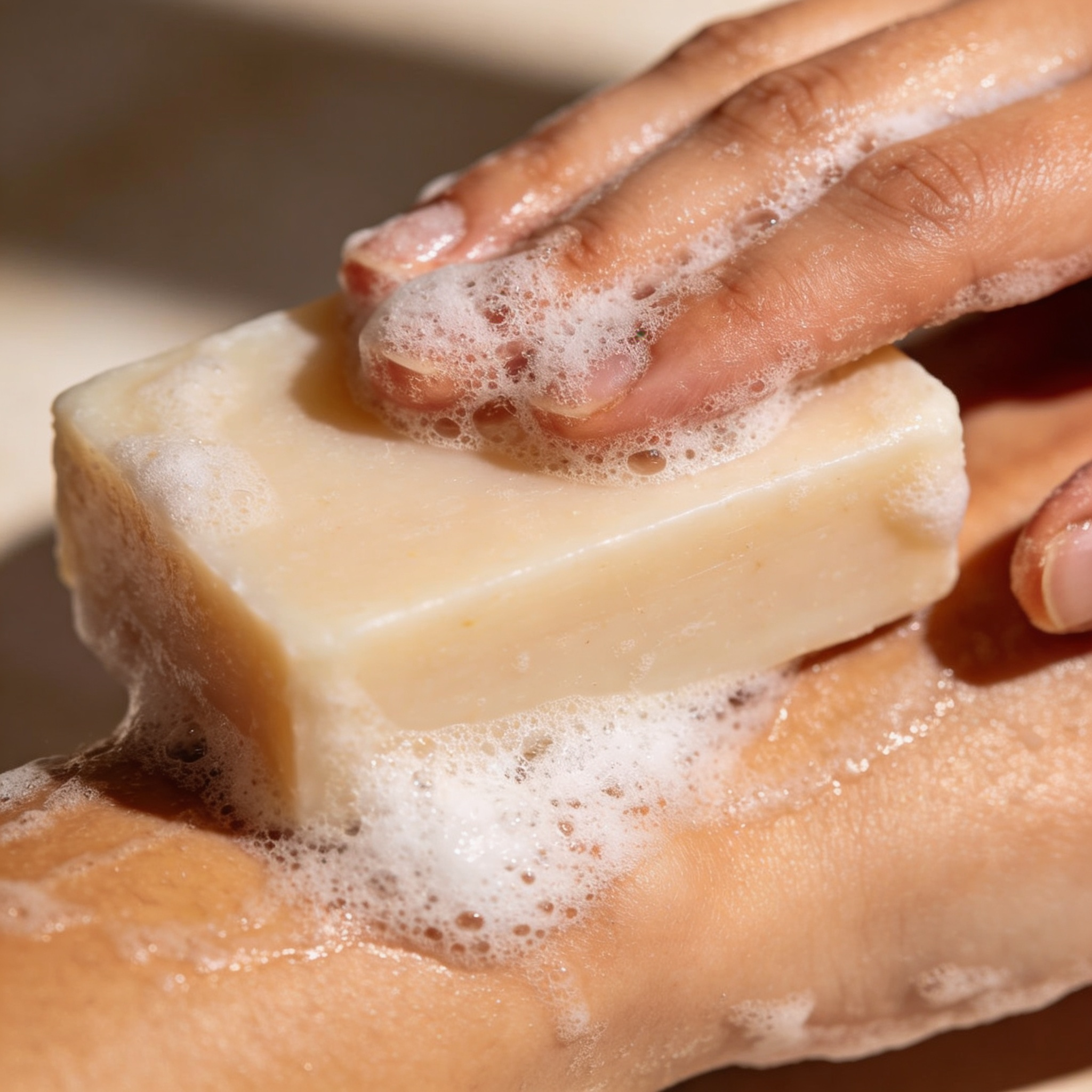 texture savon solide ph neutre mousse douce peau