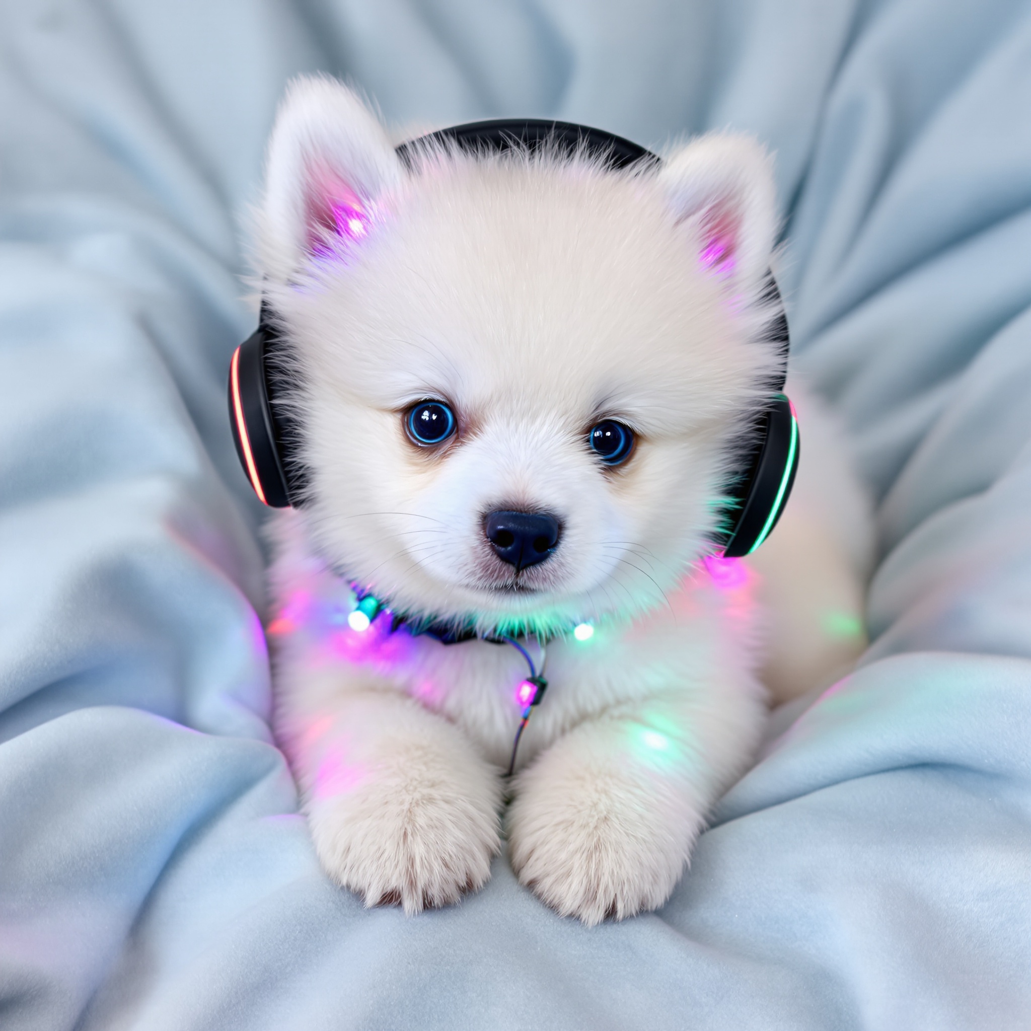 Gamer life. 🎮 Neon doesn't change my sapphire eyes. #GamerPet by Cloud