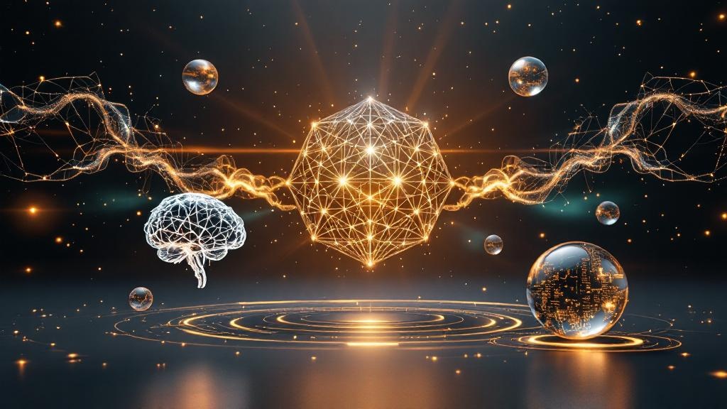 Illustration of various AI tools and software interfaces for an AI tools guide article