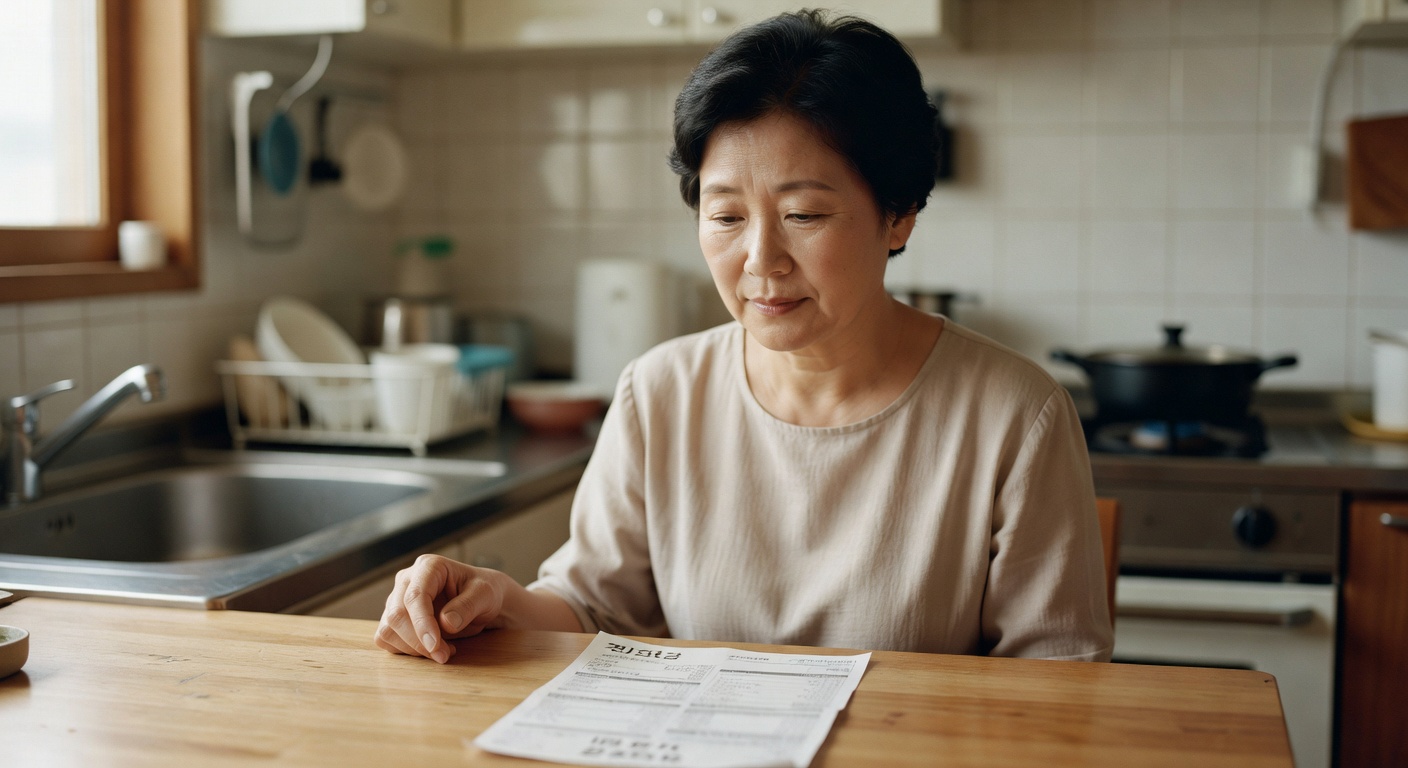 Korean household electricity bill on a kitchen table