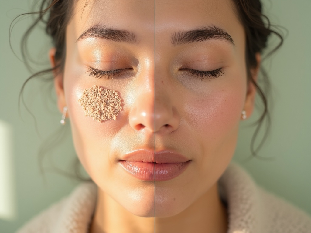 Microscopic view of dry versus dehydrated skin comparison