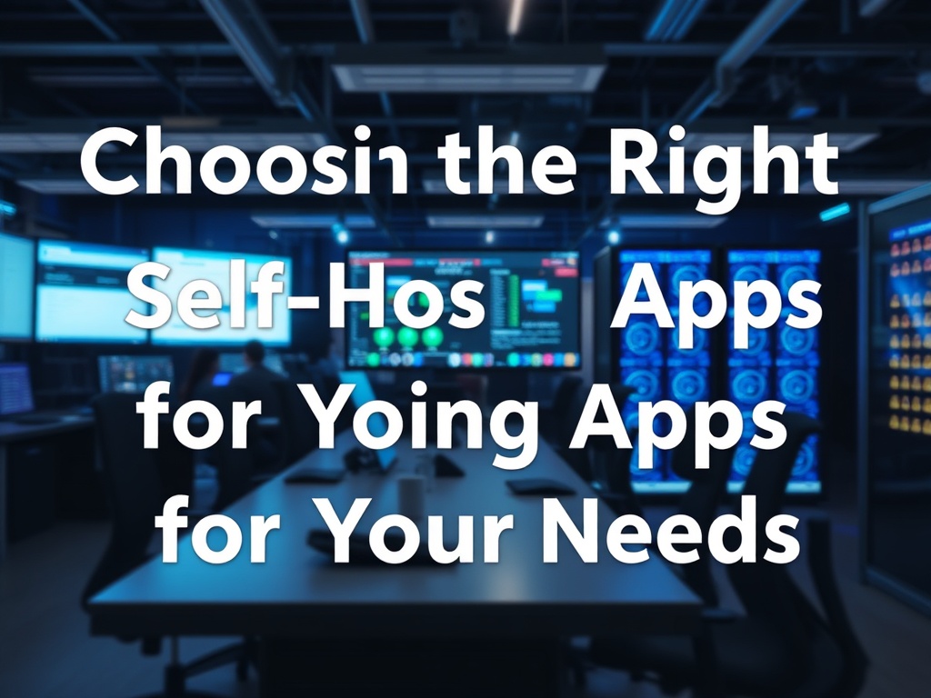 Illustration of selecting self-hosting apps for personalized website management and security.