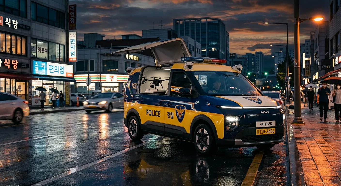 Kia PV5 Police : van électrique avec IA et drone pour la Corée du Sud