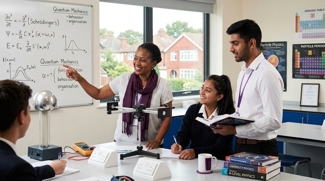 What are the qualifications of tutors for Key Stage 5 physics?