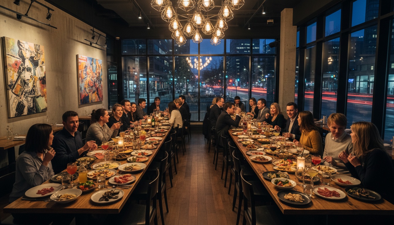 Magnifiques plats partagés dans un restaurant montréalais