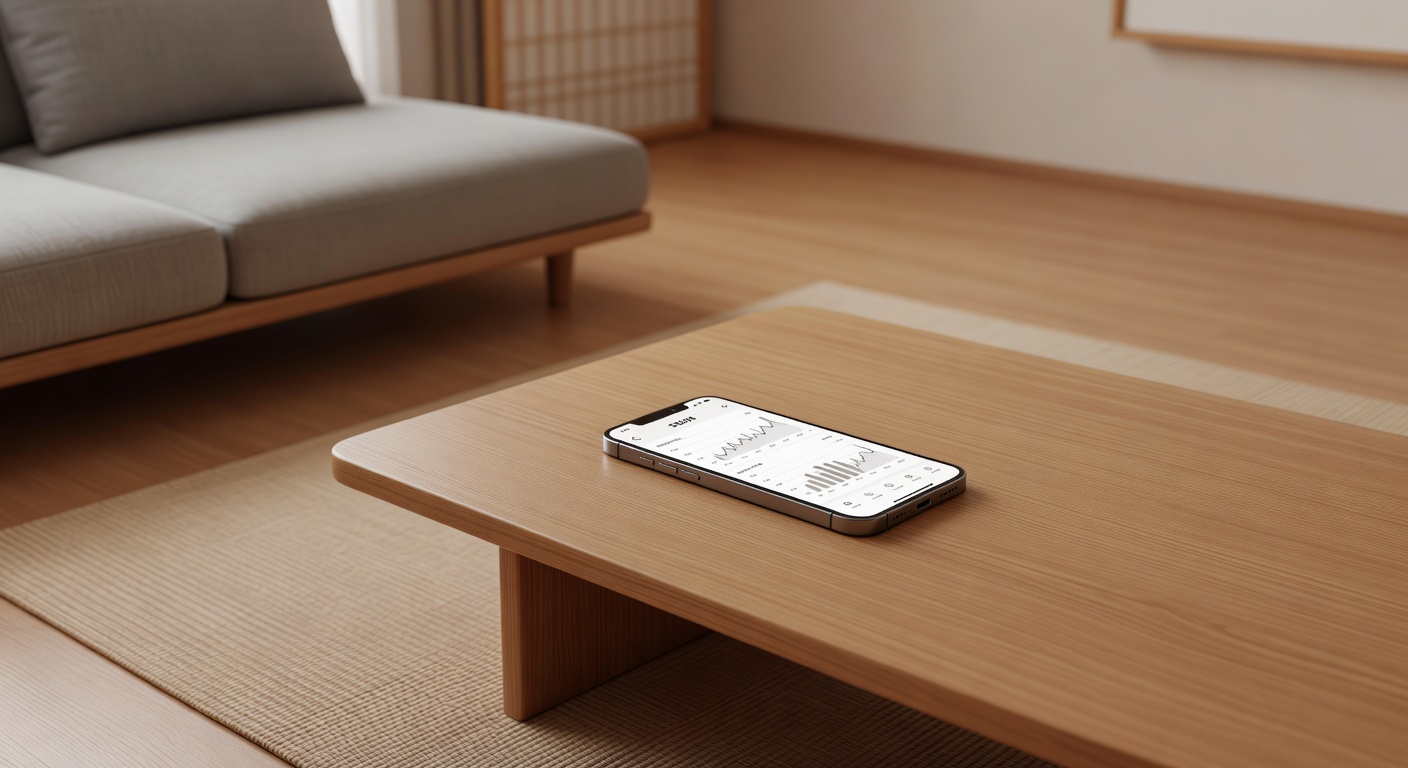 smartphone screen displaying data usage statistics in a home setting