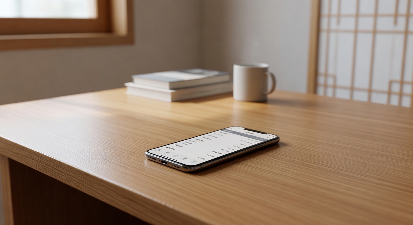smartphone screen showing mobile plan comparison page on a wooden desk