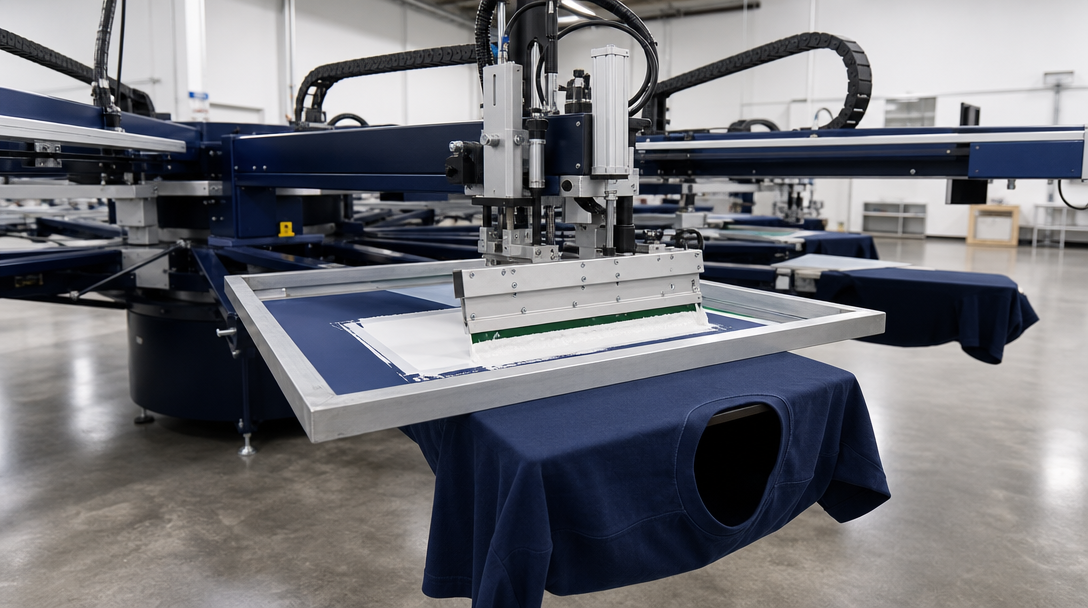Industrial screen printing operation