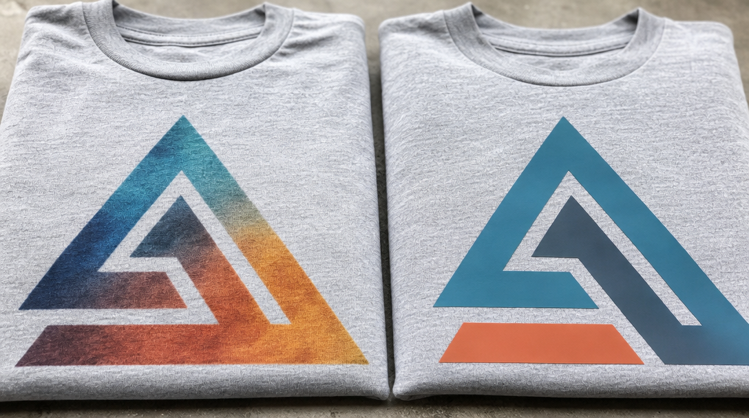 Comparison of Custom Ink alternatives showing decoration quality differences