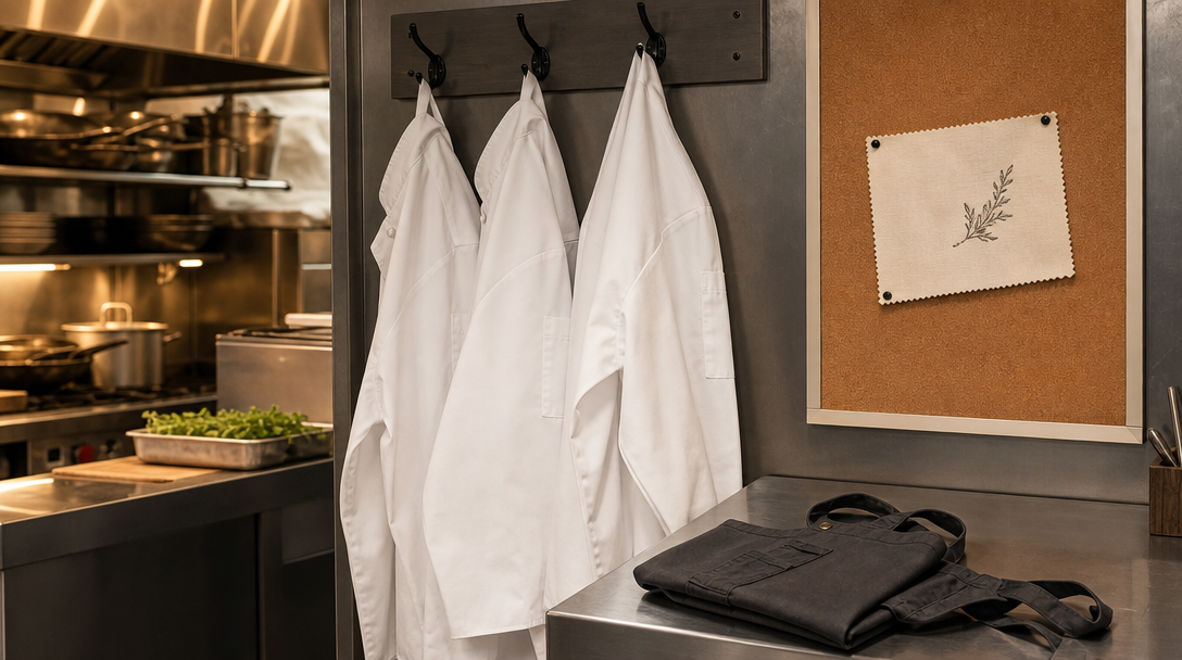 Restaurant kitchen uniform storage