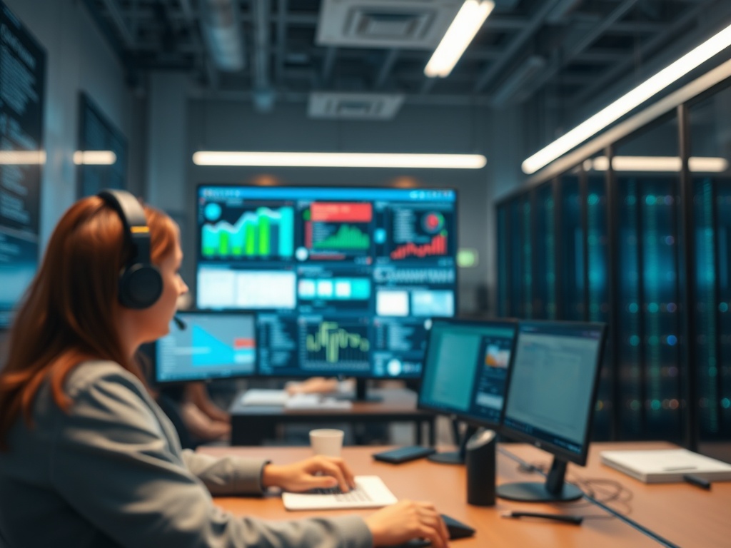 Illustration of AI customer support software streamlining communication, saving time and reducing costs in businesses