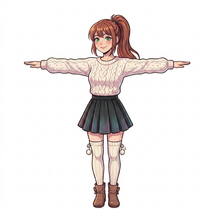 anime-style clothing illustration — free 3D model