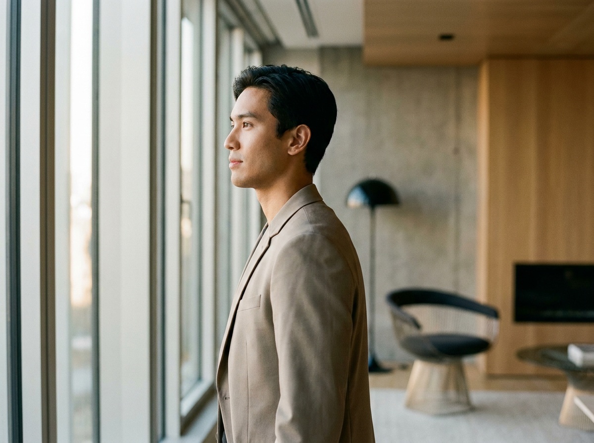 Jeune entrepreneur visionnaire dans un bureau moderne