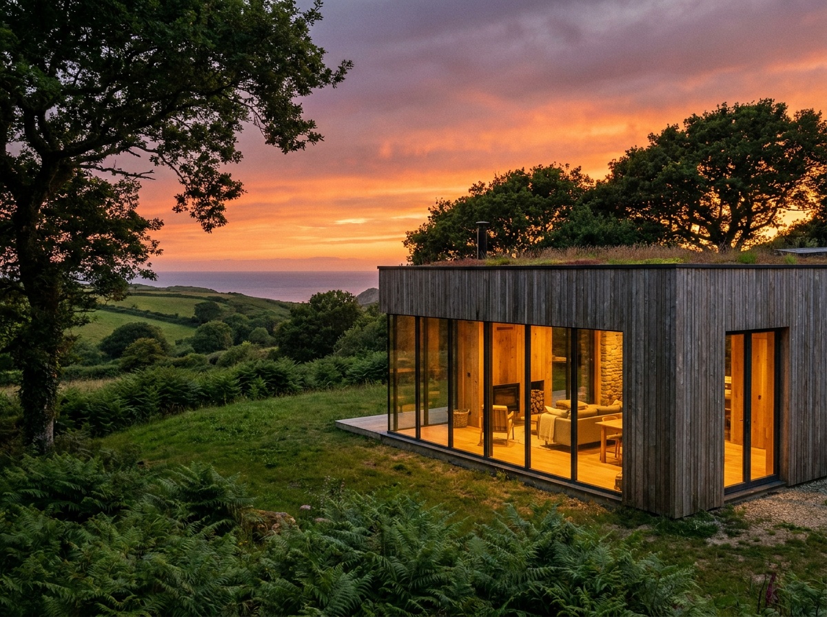 Façade d'une maison d'architecte moderne en Ille-et-Vilaine