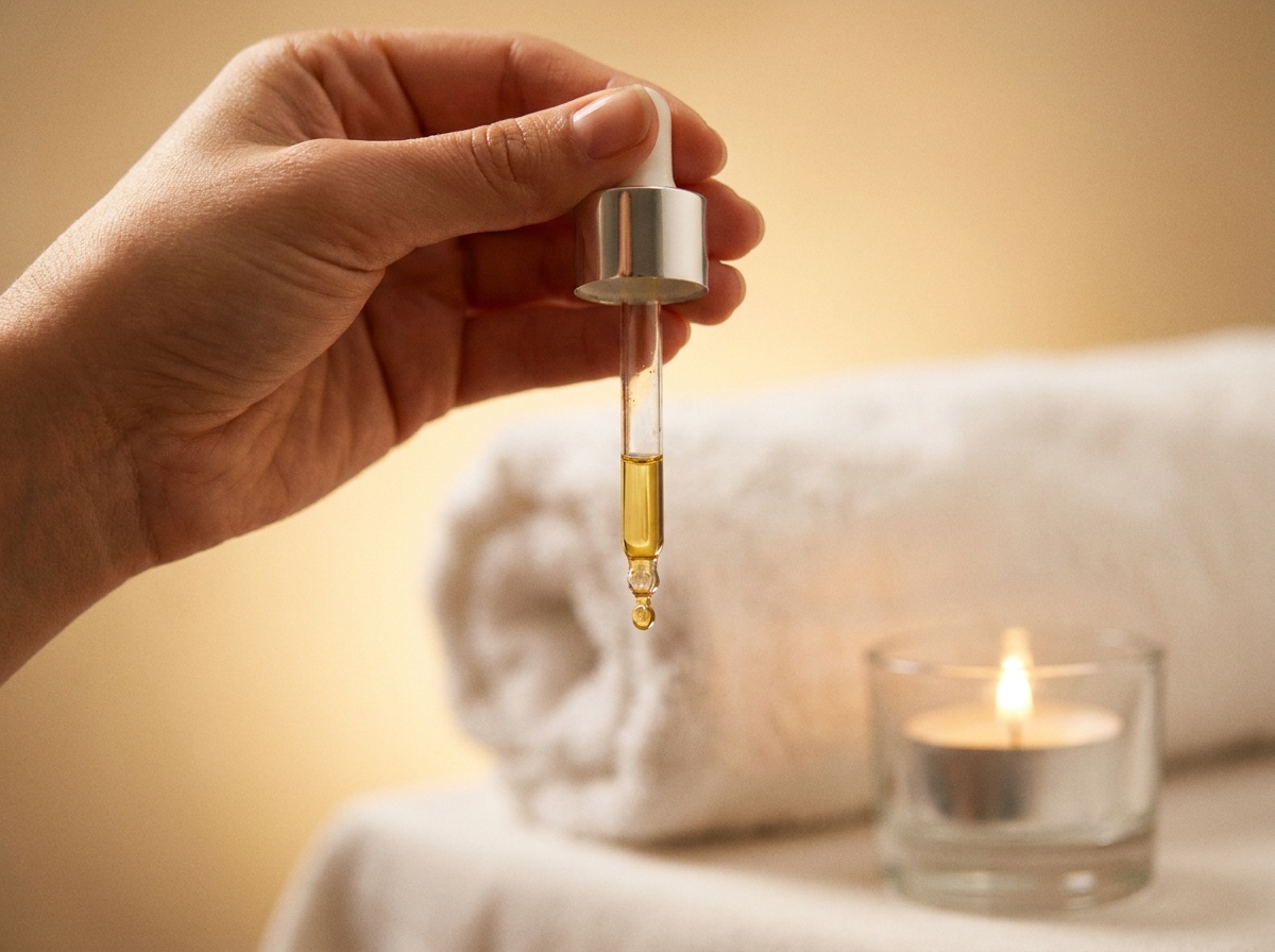 Ruhige Wohlfühlatmosphäre mit natürlichen Produkten und sanftem Licht