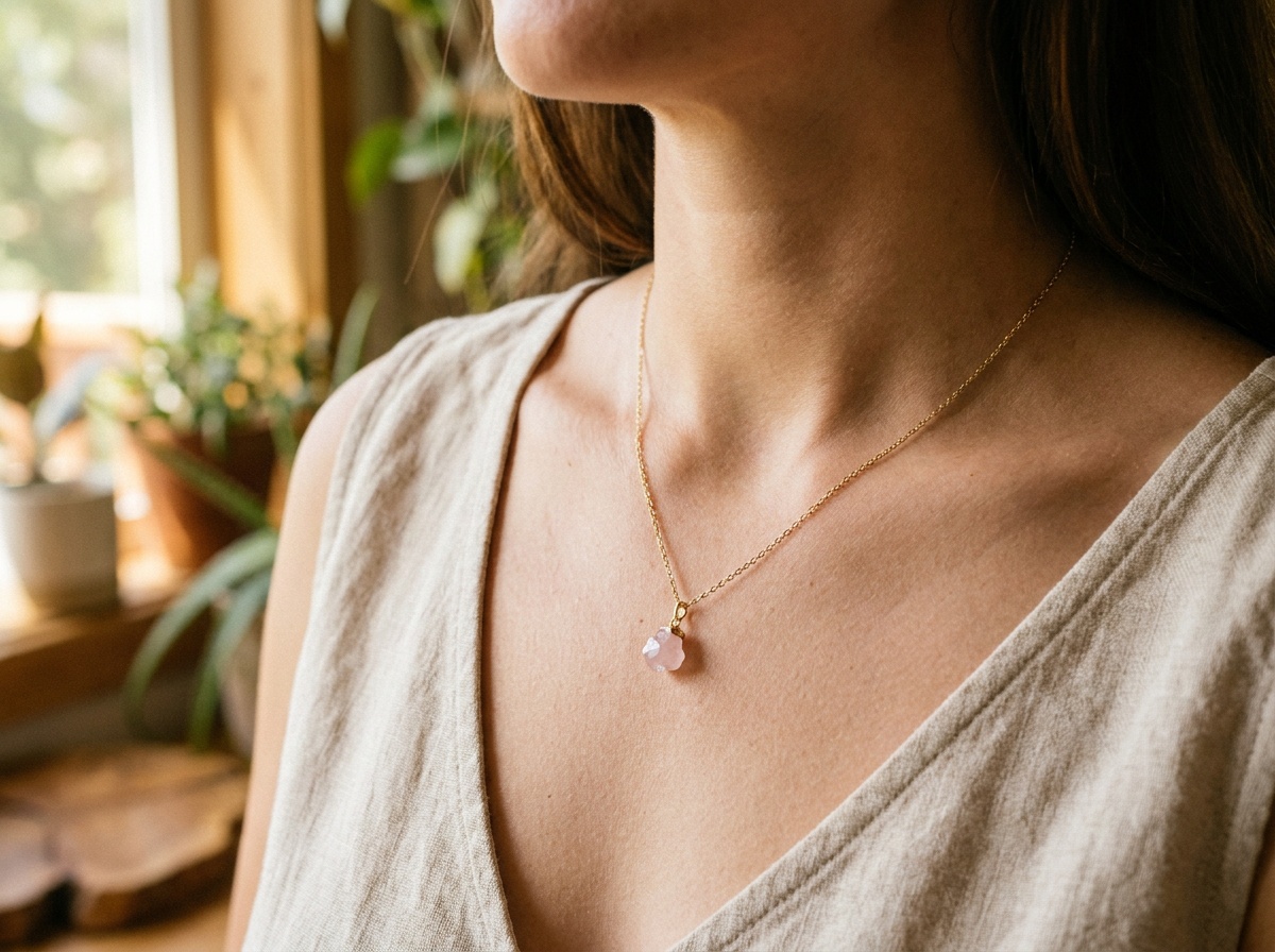 Feine Halskette aus recyceltem Gold auf Leinen