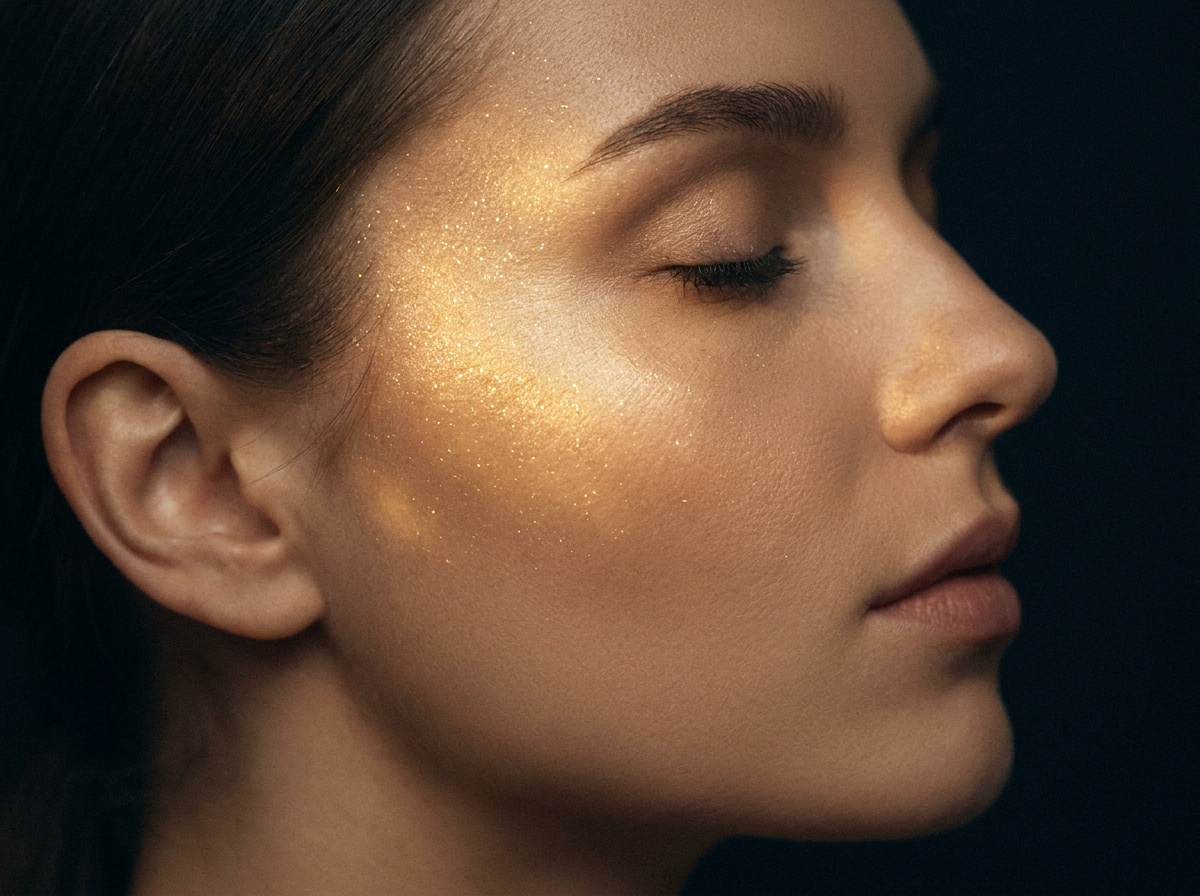 Luminous and starry face, symbol of exceptional cosmetics