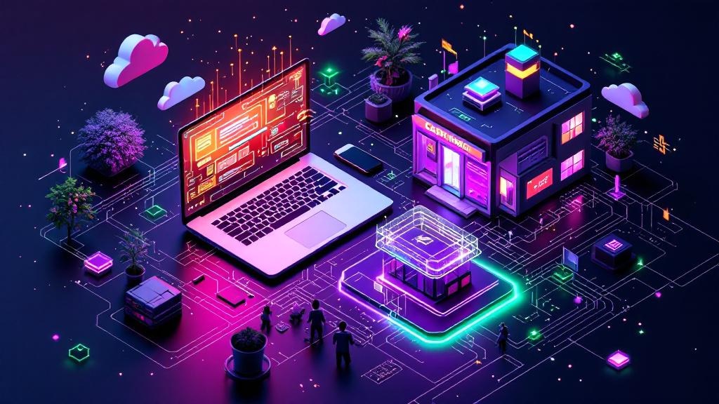 Hero image showcasing AI-powered SaaS software interface for small business management and automation