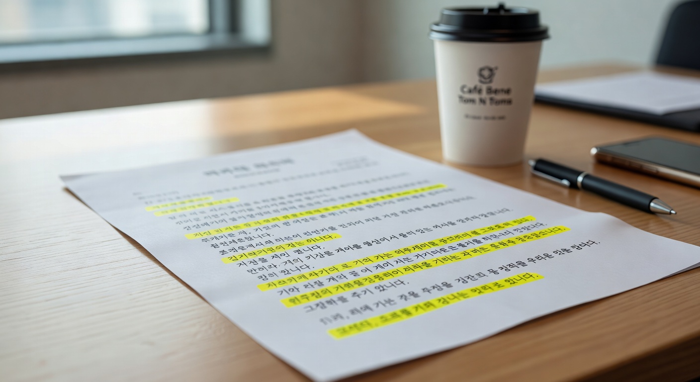 close-up of a rental contract document with highlighted clauses on a desk