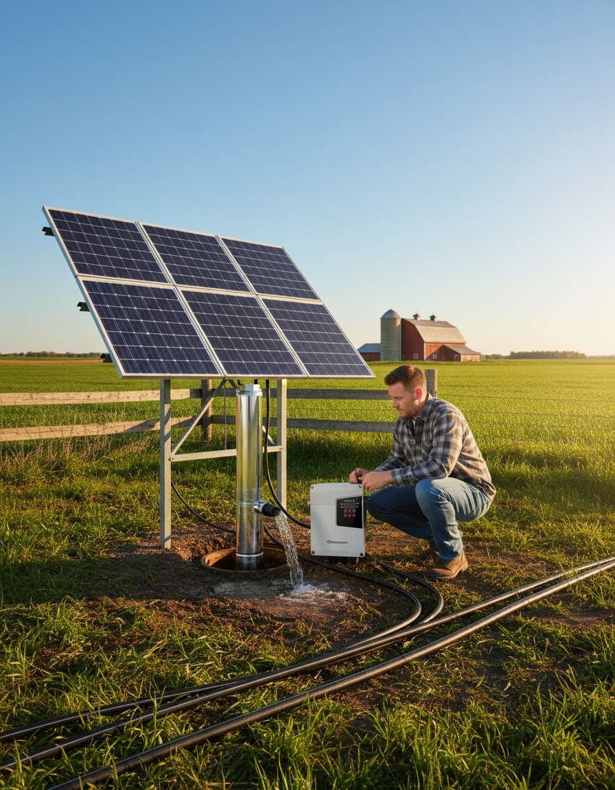 Innovadora bomba solar sumergible centrifuga con tecnología avanzada para pozos profundos