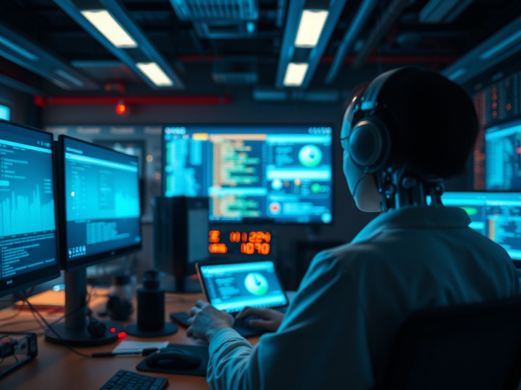 Illustration of AI coding tools enhancing software development efficiency and innovation.