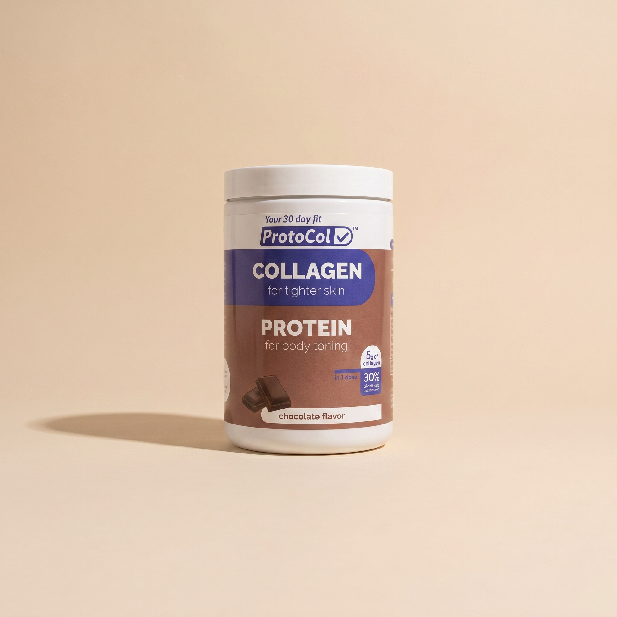 ProtoCol Collagen + Protein — буркан върху кухненски плот