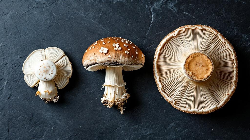 Champiñón blanco crimini y portobello juntos