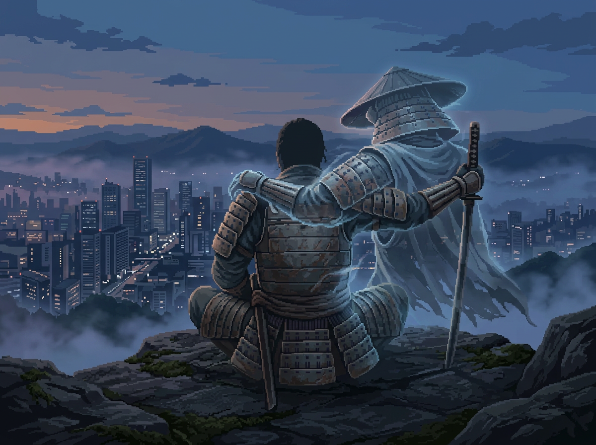 a ghost of a old samurai