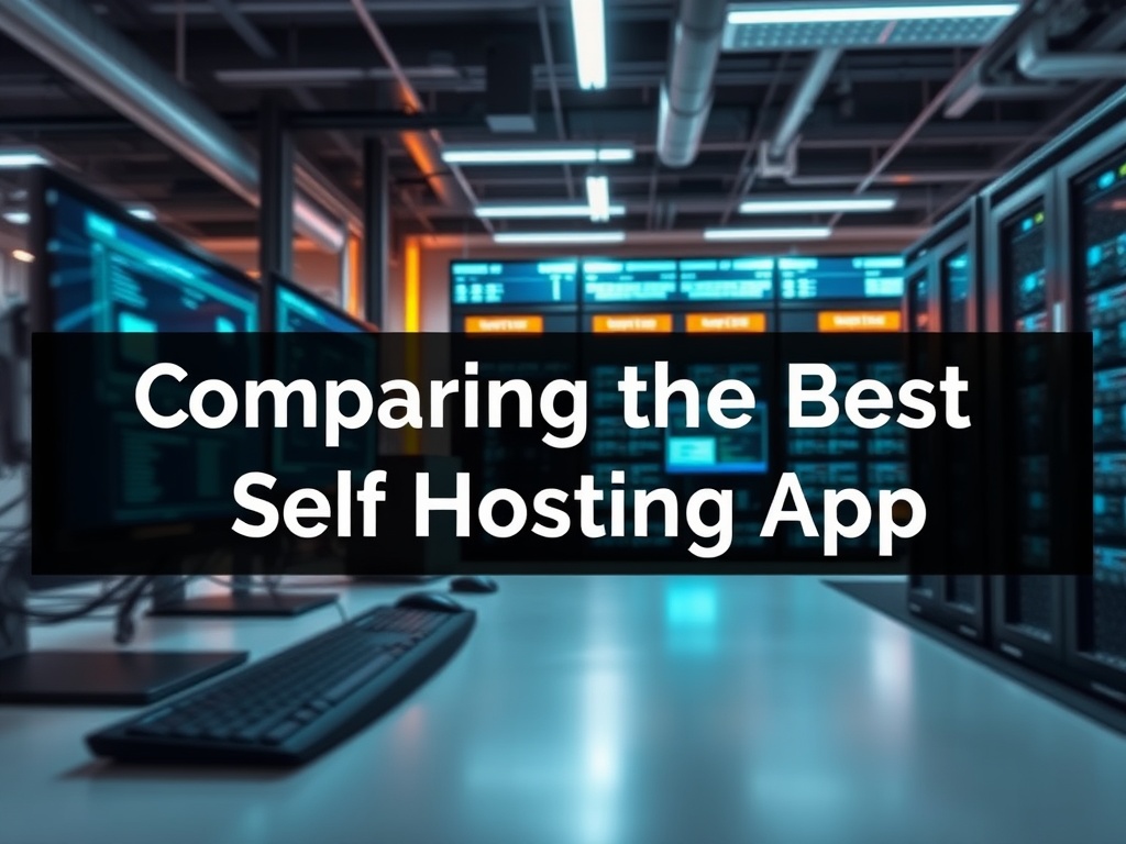 Illustration of various self-hosting apps comparison for secure, private server management and hosting solutions.