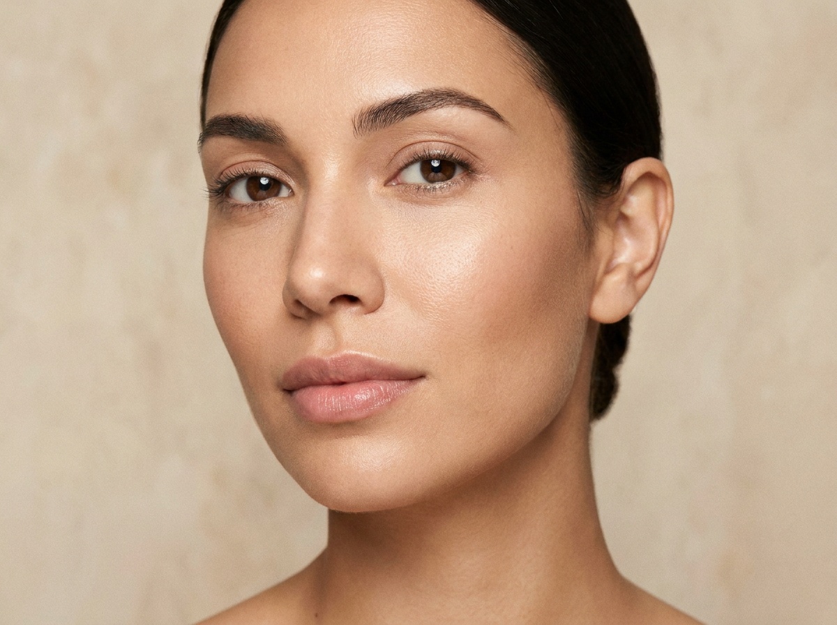 Femme au teint éclatant et naturel, incarnant la beauté Reinecosmetique