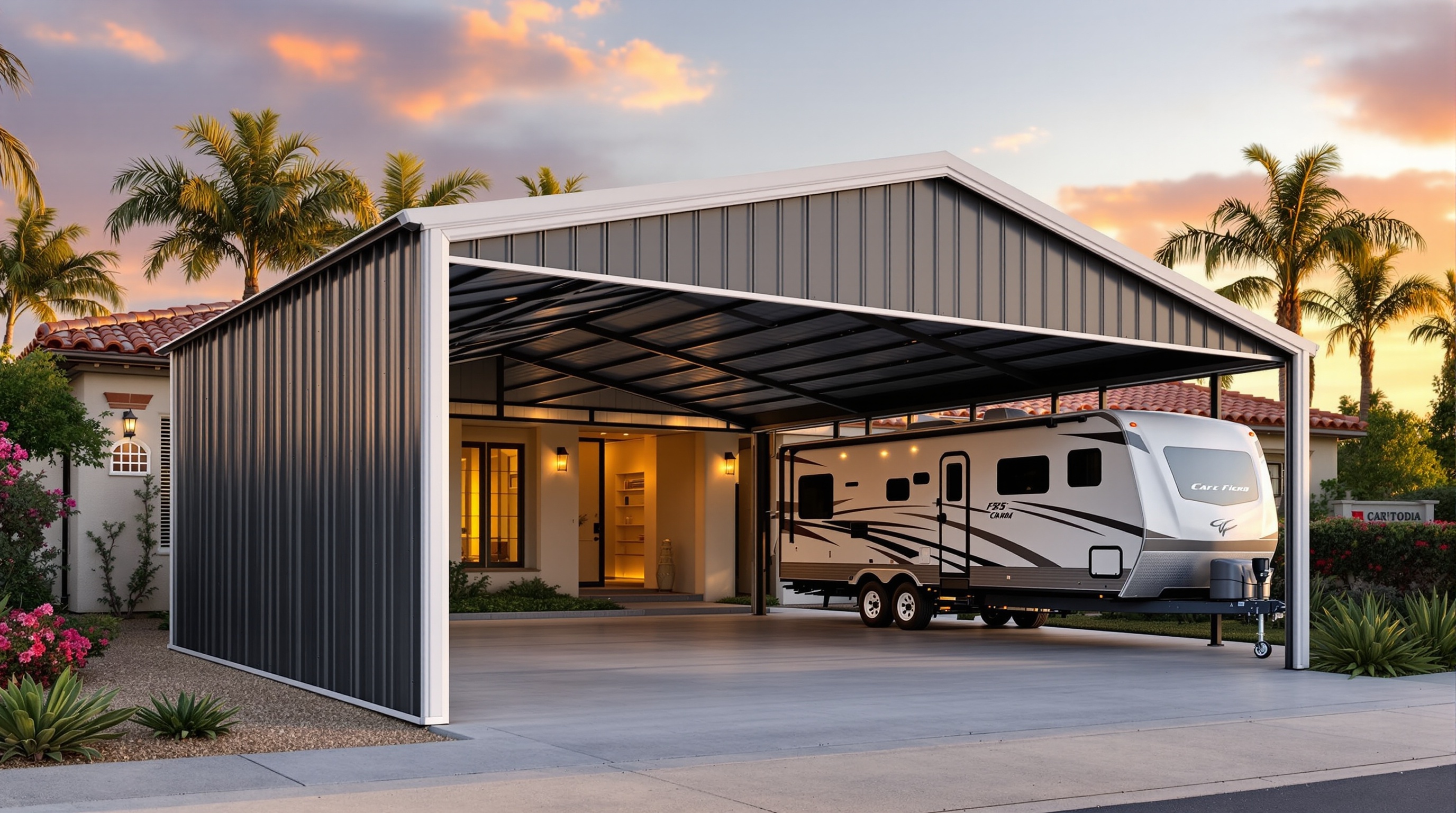 24x36 Metal RV Carport Installation in Point Loma | Hardscape Flow