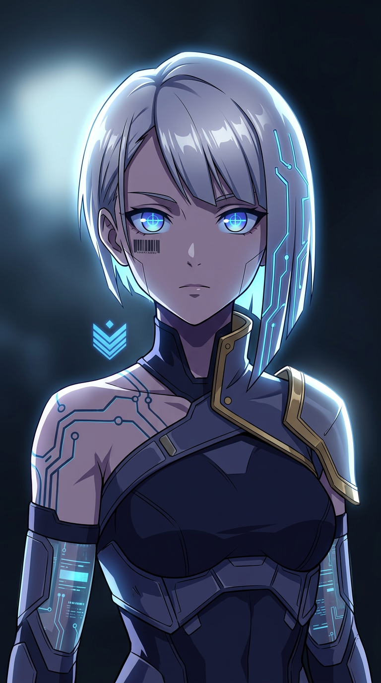 Image: anime style bust-up portrait character concept art