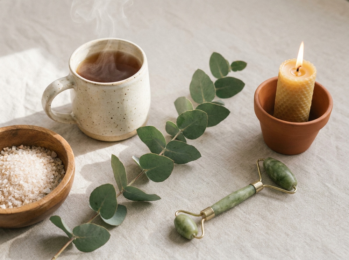 Scène apaisante de bien-être avec des éléments naturels