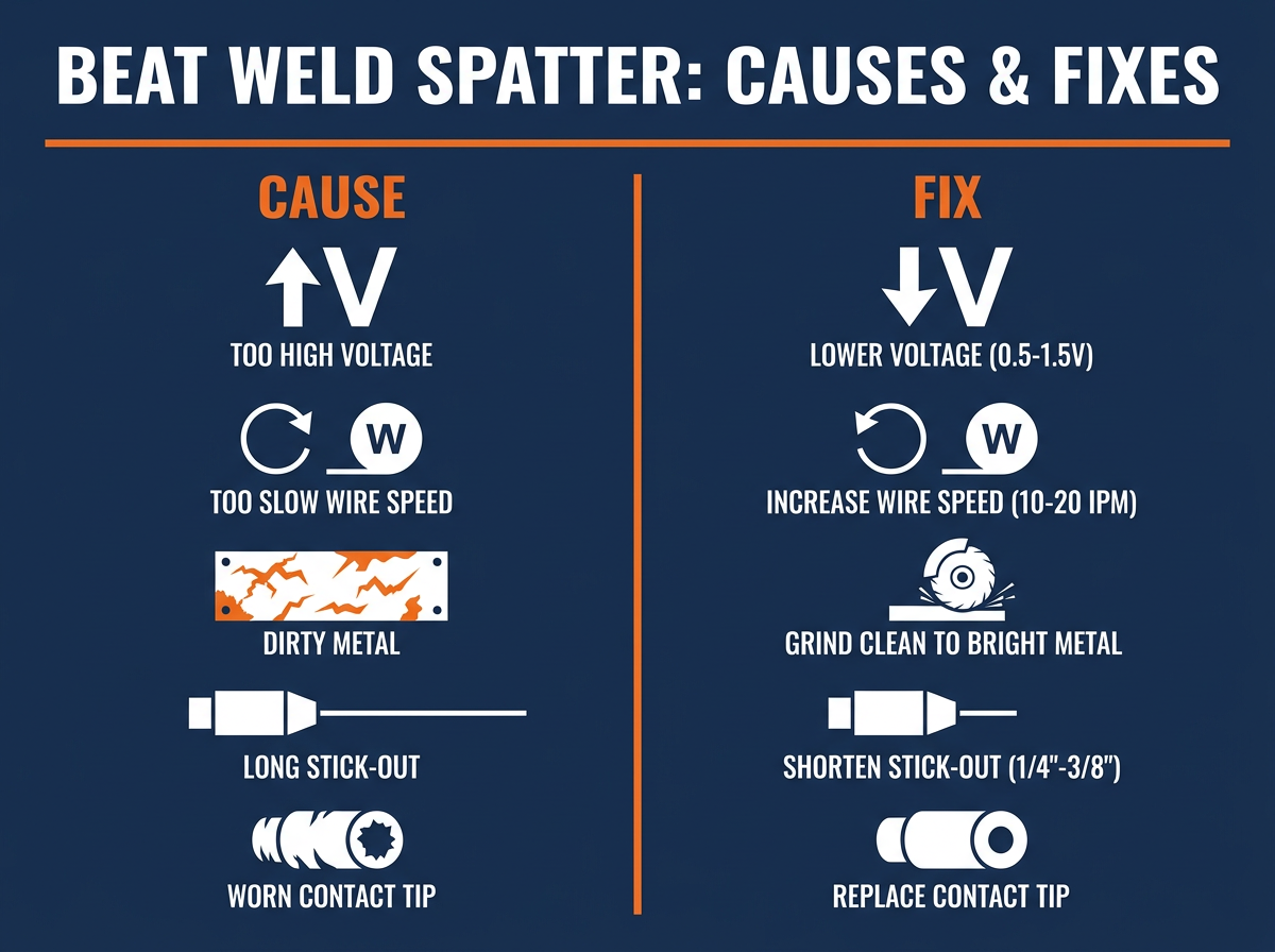 How to Beat Weld Spatter Stop Wasting Time Cleaning Messy Welds How to Beat Weld Spatter Stop Wasting Time Cleaning Messy Welds