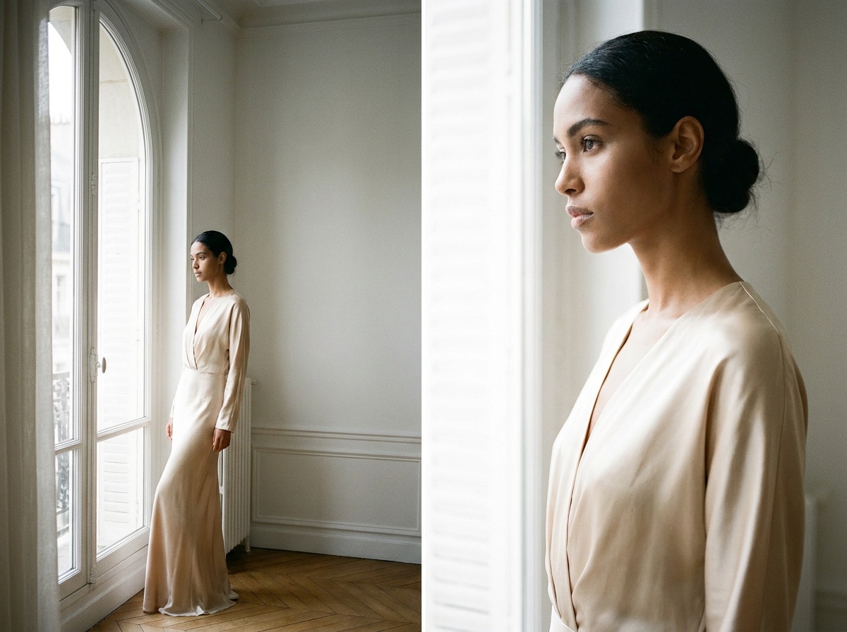 Élégance universelle incarnée par un mannequin au style intemporel