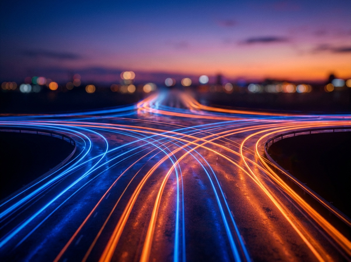 Illustration abstraite de la mobilité connectée