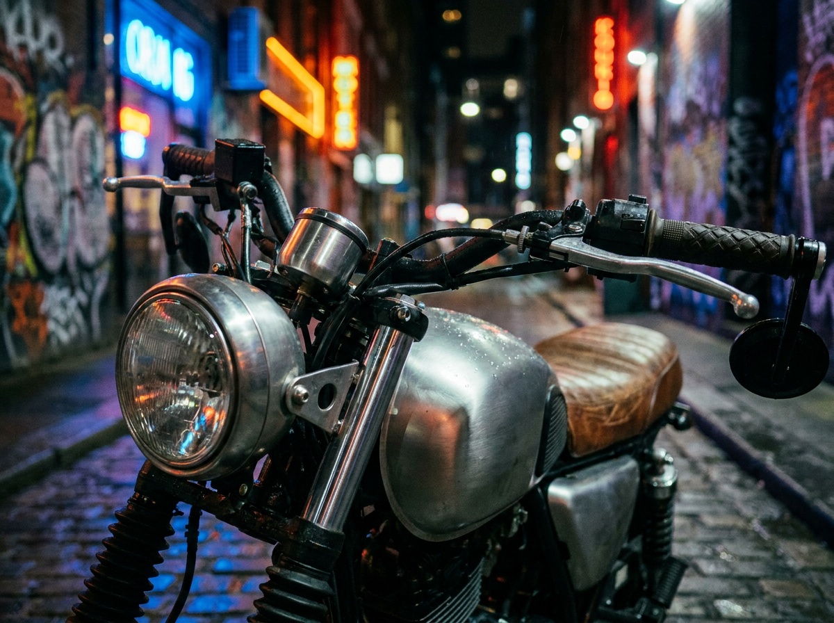 Moto moderne dans un environnement urbain