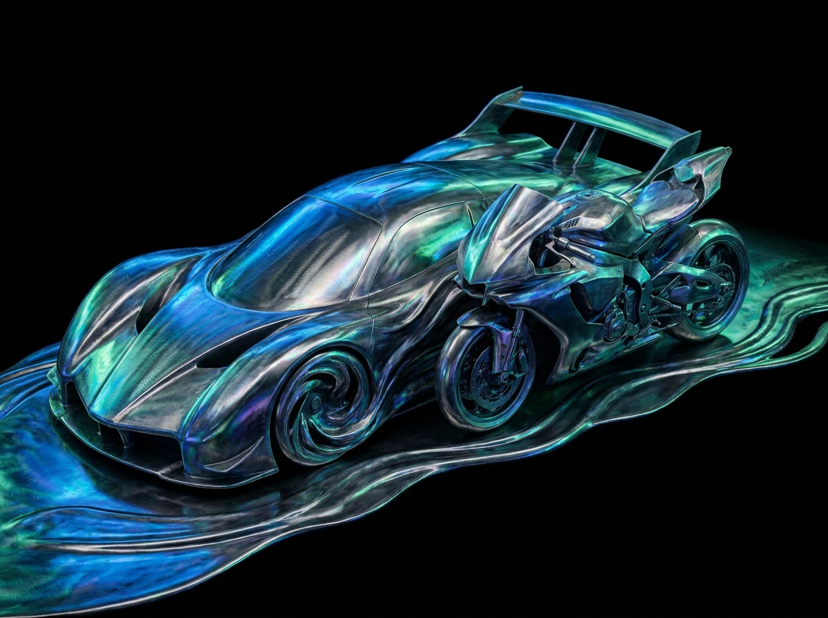 Fusion visuelle d’une voiture et d’une moto