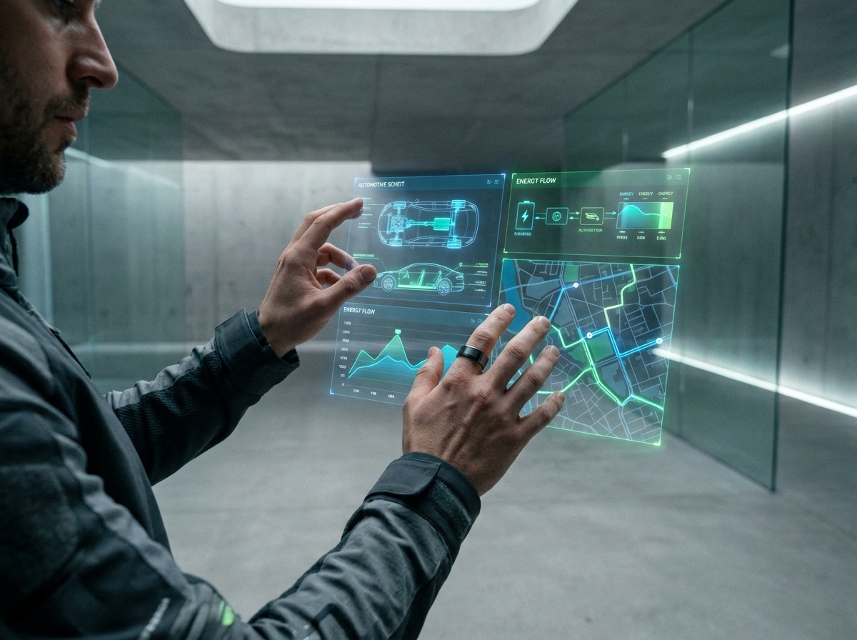 Pilote regardant une interface de données holographique