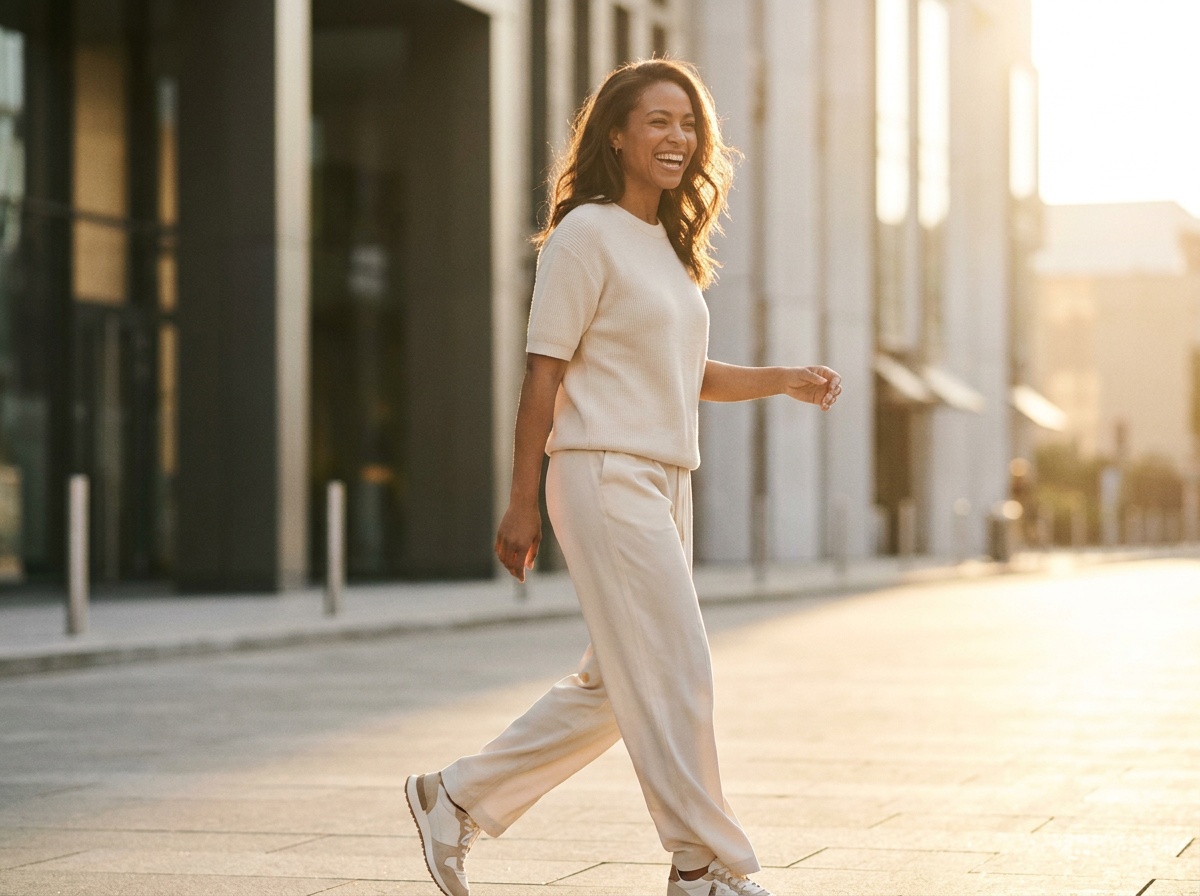 Femme souriante profitant d’un mode de vie sain et actif