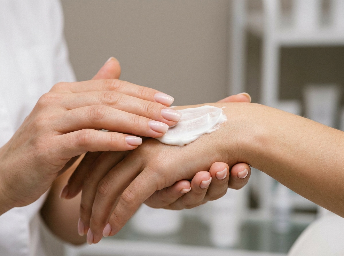 Detail of a cosmetic hand treatment