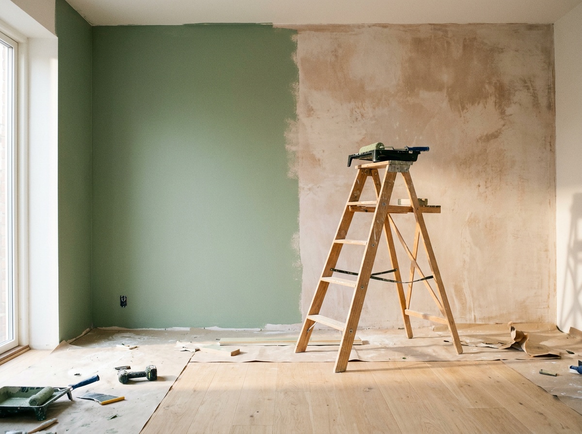 Intérieur en cours de rénovation avec style