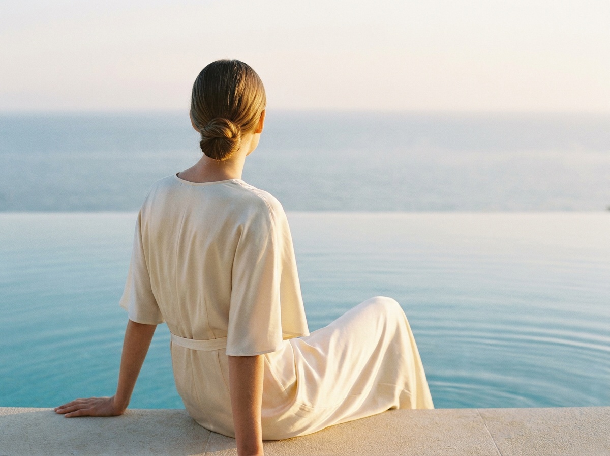 Femme sereine dans un environnement naturel et apaisant