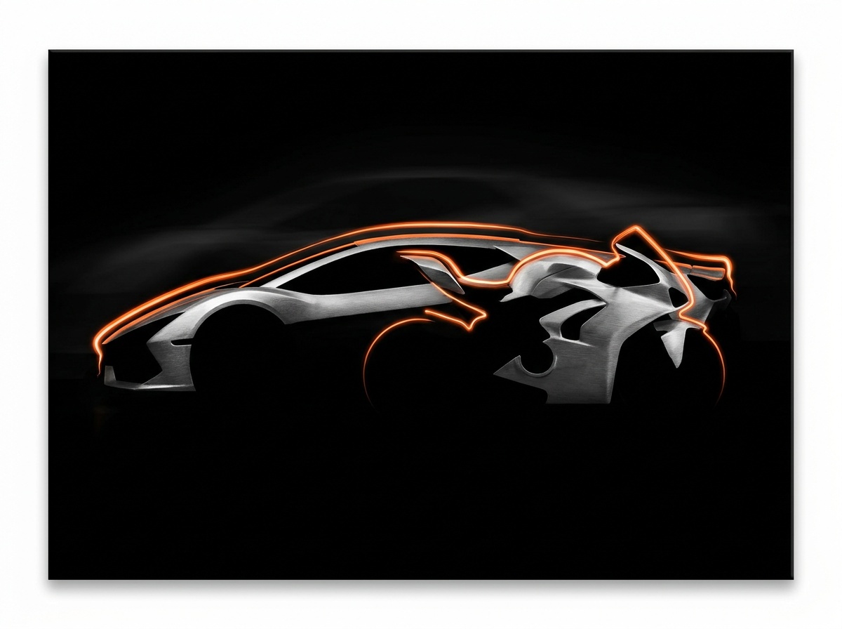Silhouette dynamique d’une voiture de sport et d’une moto en mouvement