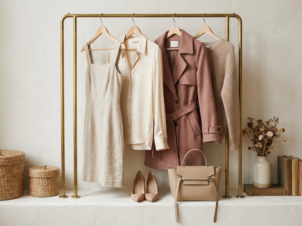 Sélection de vêtements de créateur sur un portant