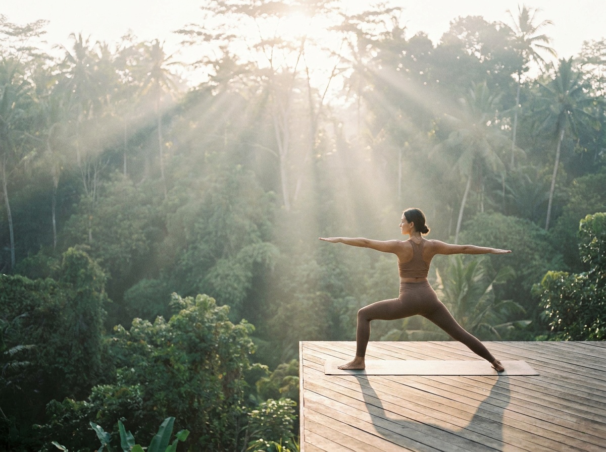 Scène de bien-être, spa ou yoga dans un cadre naturel