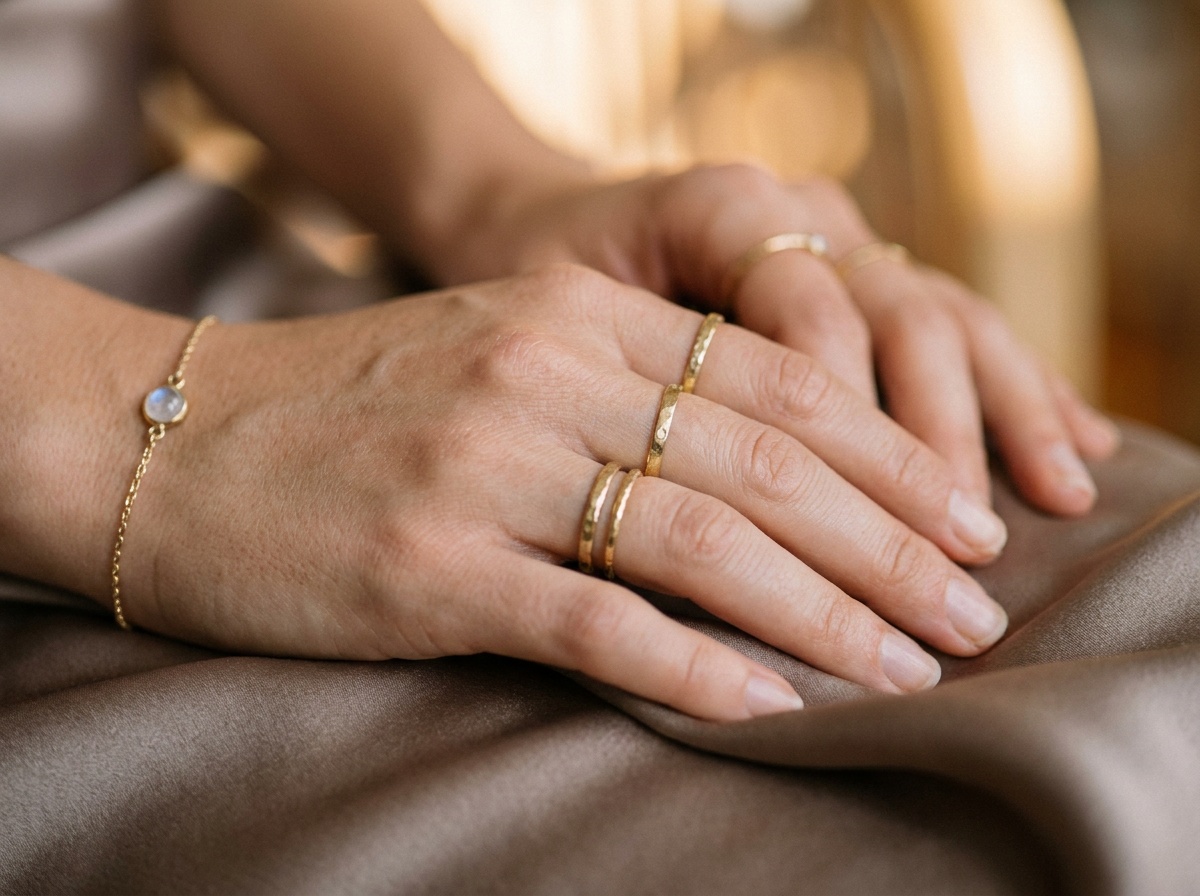 Main portant des bijoux fins et éthiques