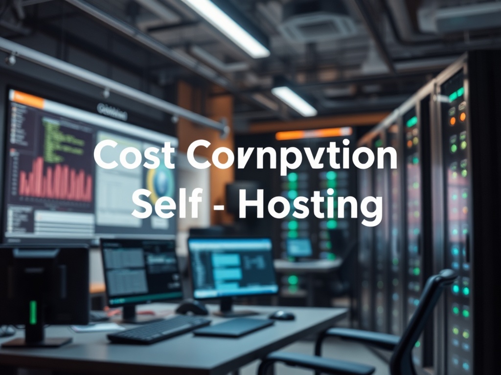 Illustration comparing costs of cloud hosting versus self-hosting for websites and servers