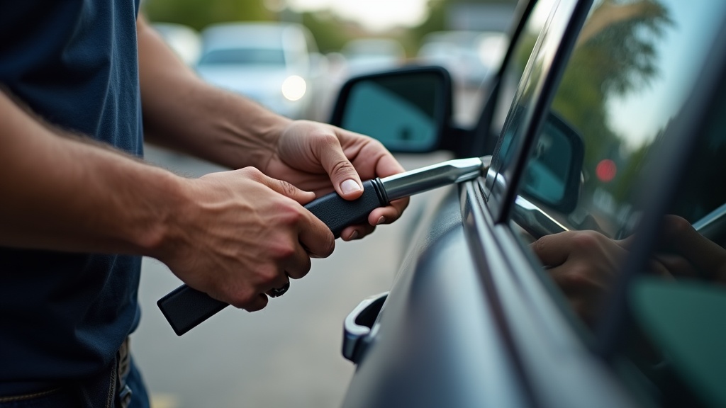 Technician replacing and programming a car key at a vehicle in Sandton